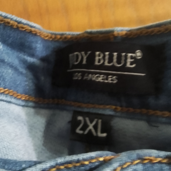 Trendy Distressed Blue Skinny Jeans Judy Blue Los Angeles Size 2XL X 29" Inseam - Picture 14 of 16